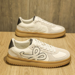 Casual Mens Shoes Versatile Retro German Training Shoes Autumn Winter New Style Korean Version All-Match Mens Leisure Sports White Shoes