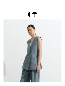 Autumn Winter Dopamine Simple Commute Wool Collarless Tie-waist Vest