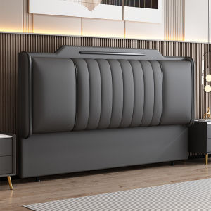 Modern Minimalist Nordic Style Bed Headboard Soft Padded Single Purchase Solid Wood Technological Cloth Floor Standing Bed Frame