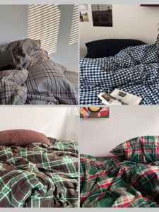 Color Woven Pure Cotton Stripe Bedding Single Person Student 150*200 Double Person 200*230 Modern Simple Style Breathable