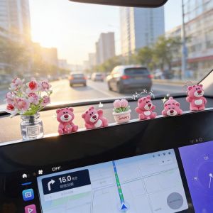 Cute Strawberry Bear Stress Relief Car Ornament