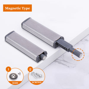 10PCS  Door Stopper Cabinet Catches Stainless Steel Push to Open Touch Damper Buffer Soft Quiet Closer Furniture Hardware