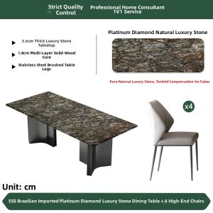 DELIANSHANGPIN | Luxury Platinum Drill Natural Stone Dining Table