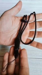 Lanyard Tali HP Hitam Gantungan Karet Tebal