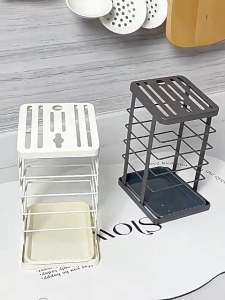 Kitchen Knife Holder Countertop Drainage Integrated Tool Cutlery Storage Rack Bekas Pisau Dapur