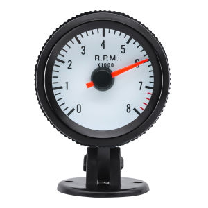 RYSJM | 0-8000RPM Black/White Tachometer Digital Pointer RPM Gauge with Backlight 52mm Car Meter for 1-8 Cylinders Gasoline