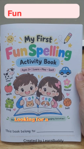 LearnBuddy English Fun Spelling Activity Practice Book for Kids Ages 3–6