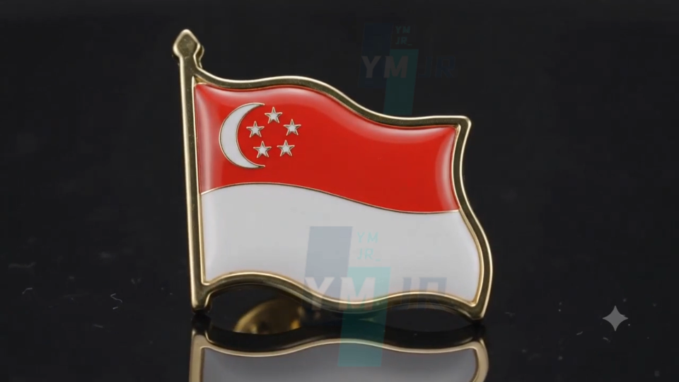 2026 Singapore Flag Badge Country Flag Badge Enamel Pin Brooch National Flag Lapel Pin Collections Accessories