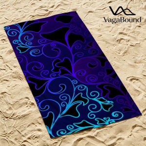 Neon Blue Swirl Luxury Beach Towels Crafted from Combed Cotton Plush and Absorbent Beach Towel or Pool Towels