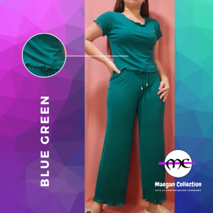 MC2438 Lettuce Edge Top with Sleeves and Square Pants Terno