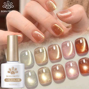 BORN PRETTY 10ml Gold Cat Eye Gel Semi Permanent Autumn Feeling Soak Off UV Gel Nail Art Polish Varnish