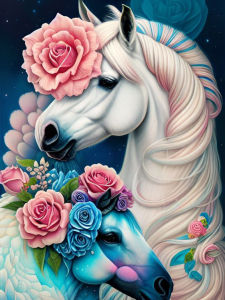 Huacan Diamond Mosaic Animal Horse Rhinestones Kit Full Diamond Painting Flower Handmade Hobby Home Decor