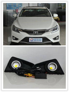 LED Fog Lights Assembly ForToyta Reiz Mark X 2013 2014 2015 Front Bumper Fog lamp Replacement Angel Eye Daylight Accessories