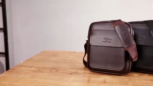 Sling Bag for Men Fashion Retro Shoulder Bags PU Messenger Bags Casual Handbags Mens Briefcases Backpacks