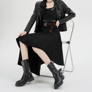 Stylish Versatile French Retro Suede Skirt