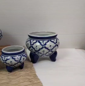 กระถางธูป ขนาด 2.5 นิ้ว 4 นิ้ว กระถางธูปเซรามิค เซรามิคลำปาง แฮนด์เมด วาดมือ