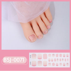 Toe Gel Nail Sticker Hardens with UV Lamp Curing Gel Stickers Waterproof Korean Full Cover Waterproof Polish Wraps Foot Strips