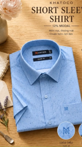 Áo sơ mi Khatoco tay ngắn (M-3XL)