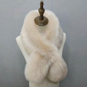 Trendy Large Scarf Womens Autumn-Winter Warm and Thickening Imitation Fox Rex Rabbit Plush Fur Scarf Shawl All-Matching Fur Collar