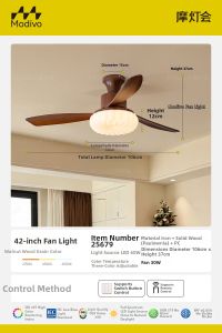FANCY LAMP CLUB | Modern Retro Eye-Protective Wooden Fan Light