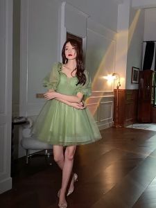 【Hot-Selling】 Recoal Birthday evening dress Princess dress can wear small dress at ordinary times Super fairy green dress