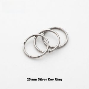 304 Stainless Steel Key Ring Flat Car Keychain Link Accessory DIY round Lock Key Holder Automotive Keyfob Pendants Creative Gifts