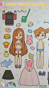 (39B)Bộ Avatar Sticker đồ chơi bóc dán đồ chơi handmade tự làm sáng tạo