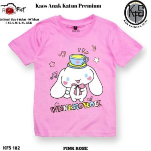 KFS 182 Atasan Baju Kaos Anak Perempuan Motif Cinamoroll Sanrio Lucu Combo Warna Estimasi 1 Tahun Sampai 10 Tahun