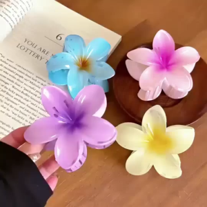 Jepit Rambut Wanita Motif Bunga Kamboja Bahan Akrilik / Aksesories Rambut Gaya Korea