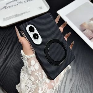 Ốp Lưng Điện Thoại Tương Thích Samsung Galaxy Z Fold 8 Ultra Fold8 7 6 Chất Liệu Da Sợi Carbon Có Giá Đỡ Từ Tính Xoay 360 Độ