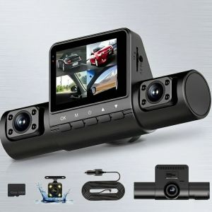 Camera Hành Trình 4 Ống Kính Góc Rộng Full HD 1080P Màn Hình IPS Có Chức Năng Ghi Hình Vòng Lặp Và Điều Khiển Bằng Nút Bấm