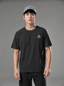 Baleno Mens 160g Dynamic Beaded Ice Short T-Shirt in Multiple Solid Colors with Versatile Straight Fit for Daily Use.9825201M1731