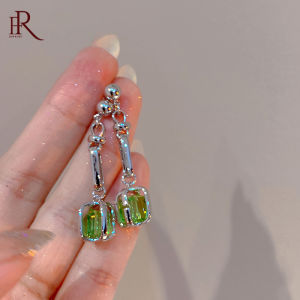 Frascati Geometric Green Crystal Water Drop Earrings For Women Luxury Zircon Earrings Jewelry Gift