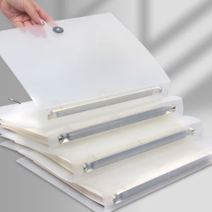 Sổ Bìa Còng A4 Chất Liệu PP Mờ Bán Trong Suốt Có Nút Bấm Và Vòng Kim Loại Tháo Rời Tiện Dụng Cho Việc Tự Làm Đồ Dùng Văn Phòng Phẩm