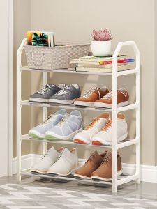 ตู้รองเท้าทรงบล็อกพลาสติกขนาดใหญ่สำหรับใช้ในบ้าน ชั้นวางรองเท้า 4 ชั้น เหมาะกับห้องนอน บันได ชั้นวางรองเท้าแบบอเนกประสงค์