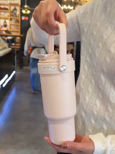 Ceramic Thermal Tumbler With Handle Water Bottle That Fits Most Cup Holder