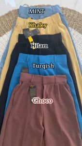 Celana Kulot Cringkle Highwaist Wanita Loose Pants