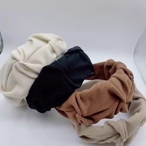 Onefashionmall Bando Scrunchies Keriting Bandana Scrunchie Korea Kerut Headband Hairband Aksesories Rambut Wanita Anti Patah BN009