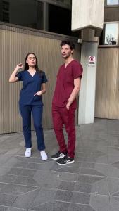 Seragam Kerja Wanita Perawat & Dokter: Pilihan Set Baju Celana Lengan Panjang & Pendek