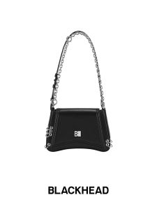 Blackhead Punk Style Mini Shoulder Bag Double Layer Rivet Ladies Handbag Fashionable Trendy Crossbody Bag for Women