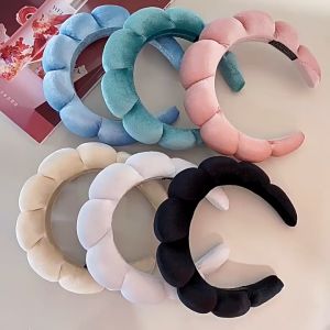 Bando Shell Busa Empuk Fluffy Tebal Polos Head Band Rambut Fashion Style Wanita Korean Aksesoris