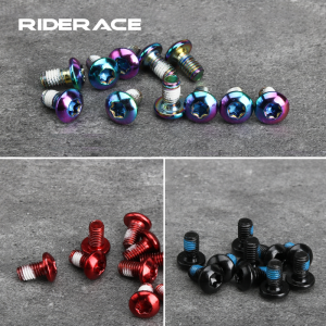 12Pcs Bike Disc Brake Screw M5X10mm T25 Plating Titanium Colorful MTB Bicycle Color Non-slip Disc Screw Cycling Accessories