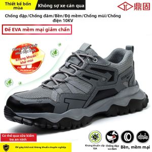 DINGGU | Giày Bảo Hộ Nam Mũi Thép Chống Va Đập Chống Đâm Xuyên Cách Điện Mùa Đông Nhẹ Đế Mềm Thoáng Khí
