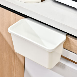 Kitchen Bathroom Wall Mounted Garbage Can Home Living Room Cabinet Storage Bucket Square Shape PP Material Non-Lid Type