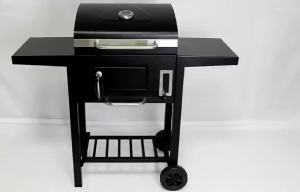 Foldable Outdoors Large Trolley Grills Stainless Steel Coated Black BBQ Charcoal Mangal Grills For Garden Barbecue Grill