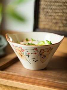 Bát Đựng Mì Tròn Bằng Gốm Sứ Kiểu Nhật Bản Dùng Cho Gia Đình Bát Đựng Mì Tròn Hai Tai Dùng Để Đựng Mì Và Bún