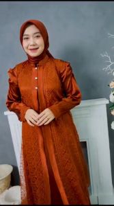 GAMIS QUEENZA BY ANNUR DRESS CARDENZA PREMIUM MIX OUTER BRUKAT VIERI MODEL ELEGAN KEKINIAN REMAJA FASHION HAJATAN KONDANGAN TERBARU