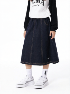PUMA | Girls Casual Denim Skirt Elastic Waist