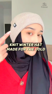 TREVOR Knit Winter Hat – Xtra Warm Thickened Fleece Double-Knit Insulation Skin-Friendly Comfort Breathable Stretch Fit Beanie Topi Musim Sejuk 针织冬帽