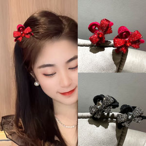 กิ๊บติดผมกํามะหยี่ผีเสื้อสําหรับผู้หญิงกิ๊บหน้าผากขนาดเล็ก Bun เจ้าหญิงหัวควบคุมรังแคสไตล์ญี่ปุ่นและเกาหลีใต้